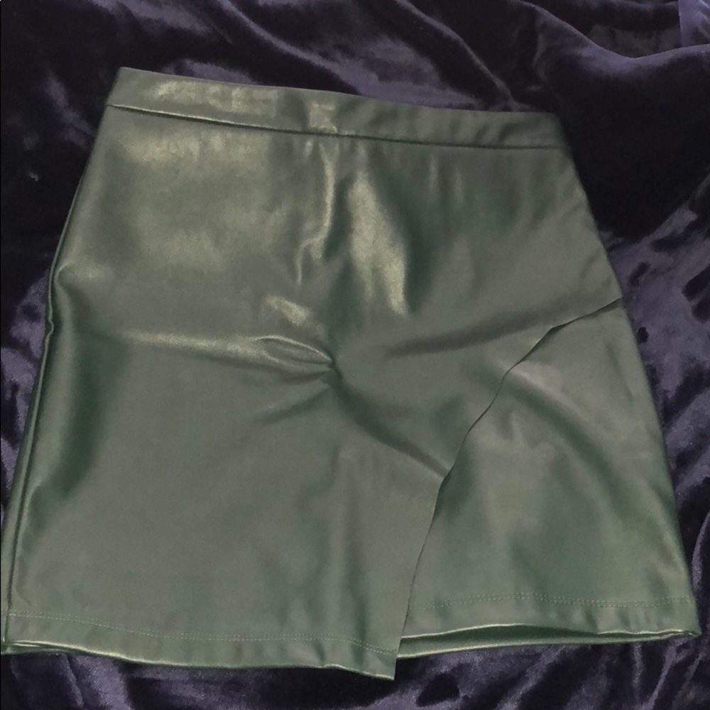Forest Green Pleather Skirt